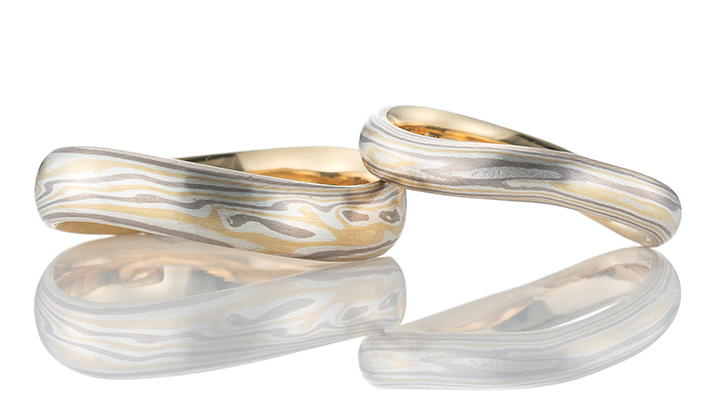 Mokume-Gane-iro ring